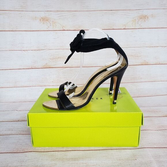 Ted Baker Sackina Leather/Suede Ankle Strap Heels - Picture 6 of 15